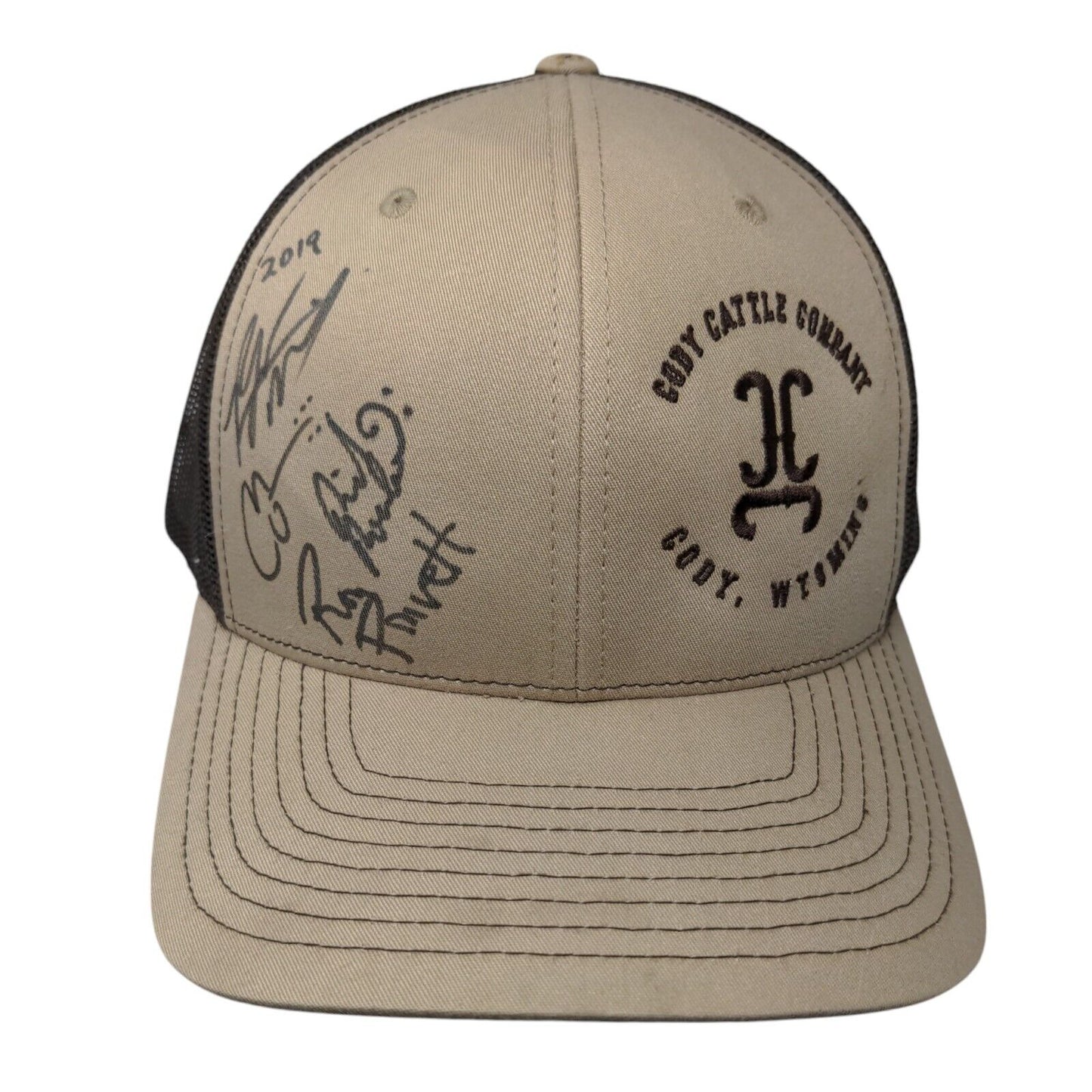 Cody Cattle Company Snapback 112 Trucker Hat Tan OSFA Mesh Back Richardson