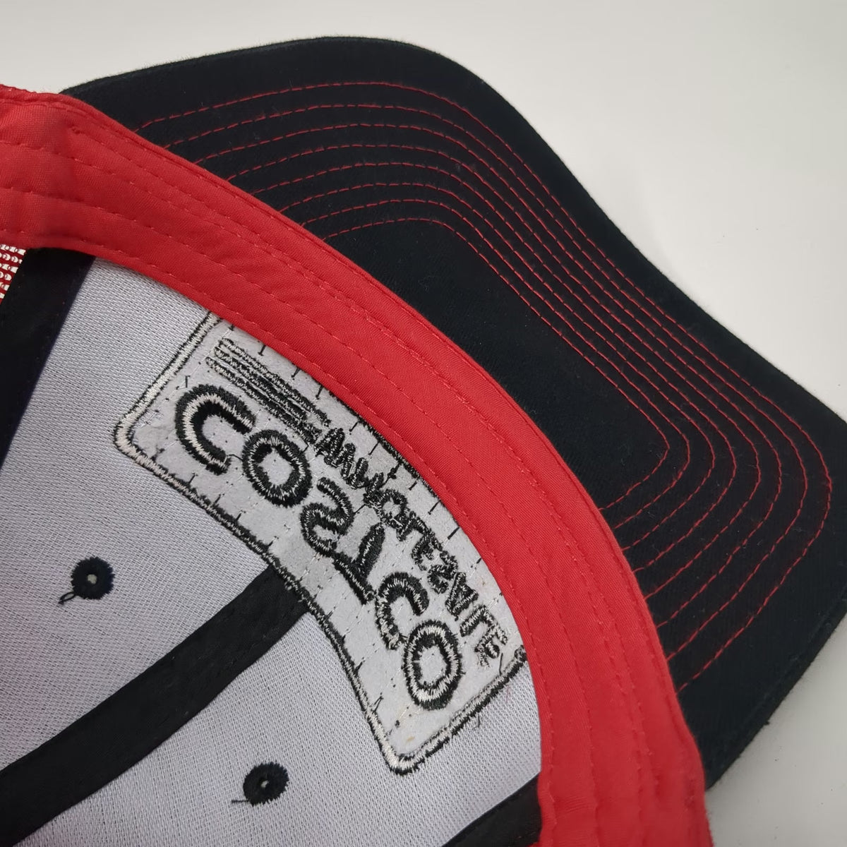 Bamko Trucker Hat Black Red One Size Costco Wholesale Mesh Snapback Patch