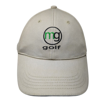 MG Golf Slideback Hat Tan One Size Adjustable Embroidered 6 Panel