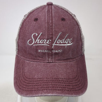 Legacy Trucker Hat Red One Size Shore Lodge McCall Idaho Mesh Back Snapback Cap