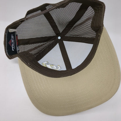 Remount Snapback Trucker Hat Brown OS Adjustable Mesh Back Pacific Headwear