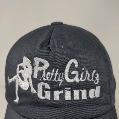 Pretty Girlz Grind Snapback Hat Black OS Adjustable Embroidered Vented Holes