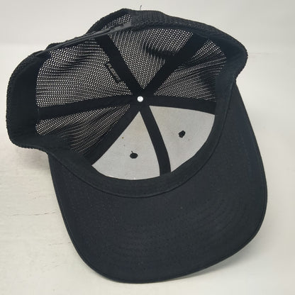 Richardson Trucker Hat Black One Size Snapback Mesh Elko Wire Rope Embroidered