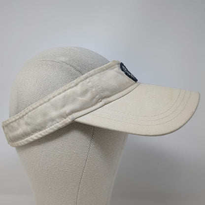 Old Navy Visor Beige One Size Cotton Strapback Patch Embroidered Logo Sun Hat