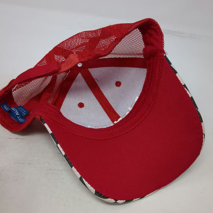 Port Authority Baseball Cap Red One Size Pioneer Equipment Co Mesh Checkered Hat