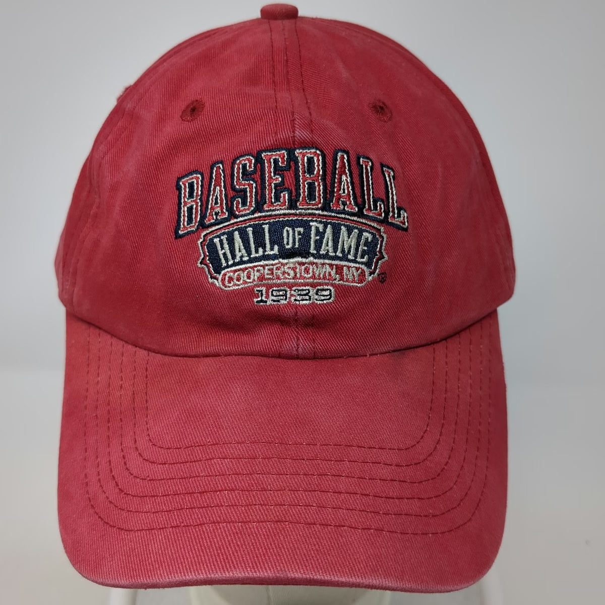 Baseball Hall of Fame Cap Red One Size Cooperstown NY 1939 Strapback Hat Logo