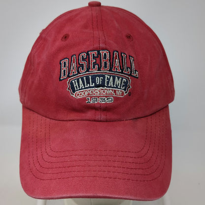 Baseball Hall of Fame Cap Red One Size Cooperstown NY 1939 Strapback Hat Logo