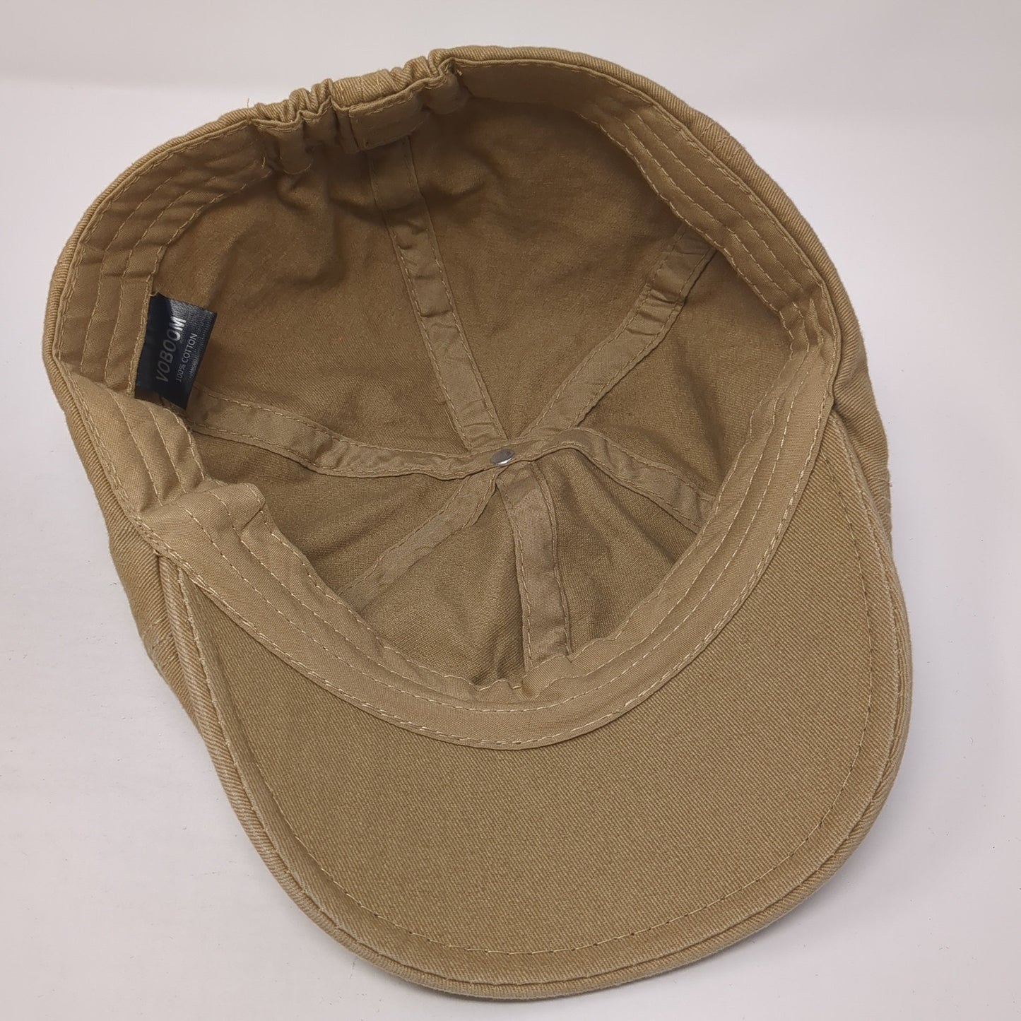 Voboom Newsboy Cap Brown One Size Stretch Lightweight Vented Holes Blank