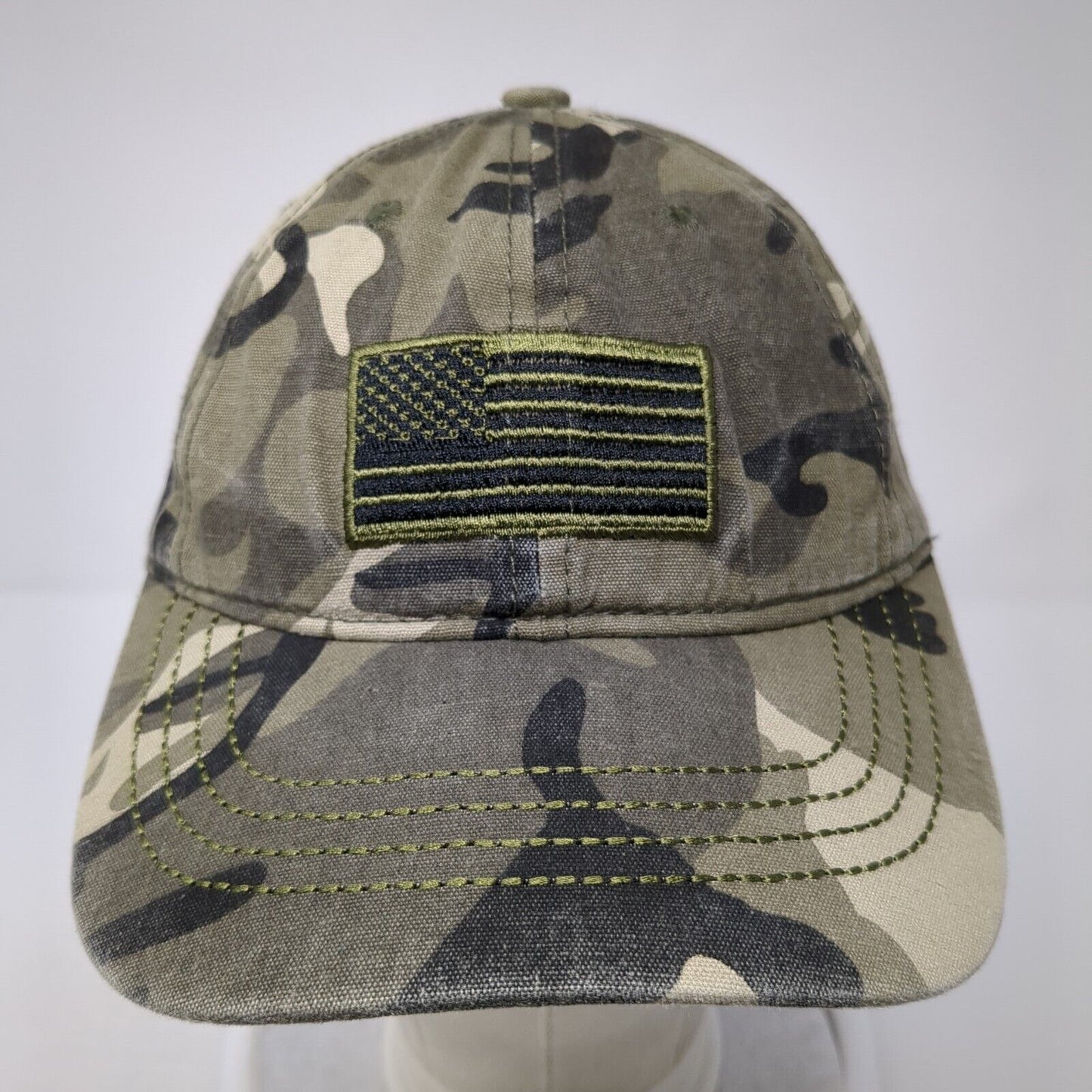 American Flag Slideback Hat Camouflage One Size Adjustable Embroidered