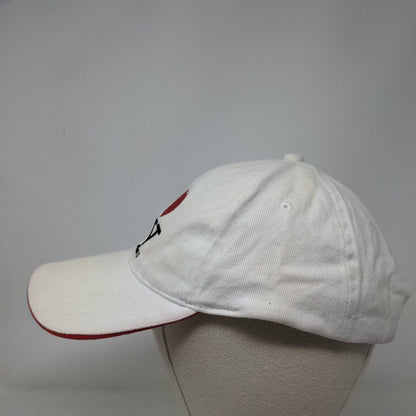 I Love NY Strapback Hat White 58cm Adjustable Embroidered Vented Holes 6 Panel