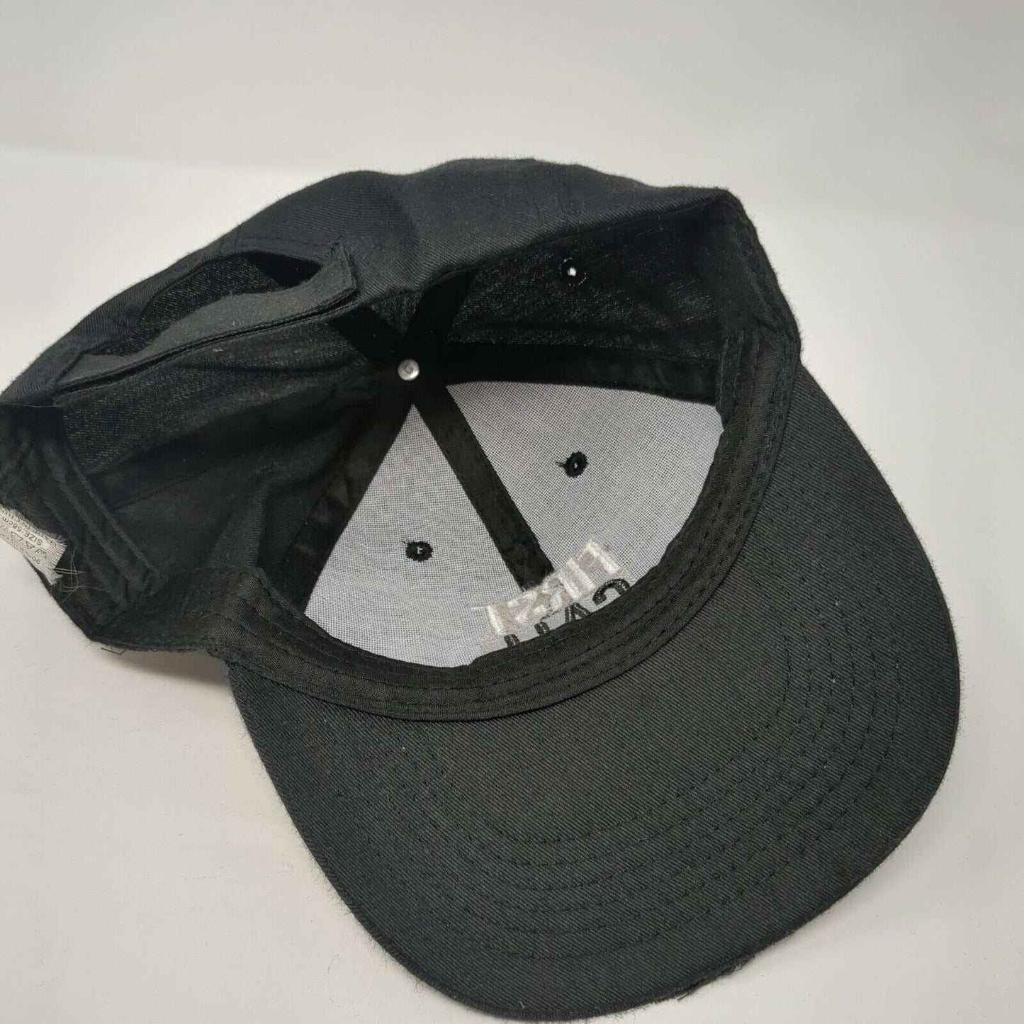 First Call Strapback Hat Black Size 58cm Adjustable Embroidered 6 Panel