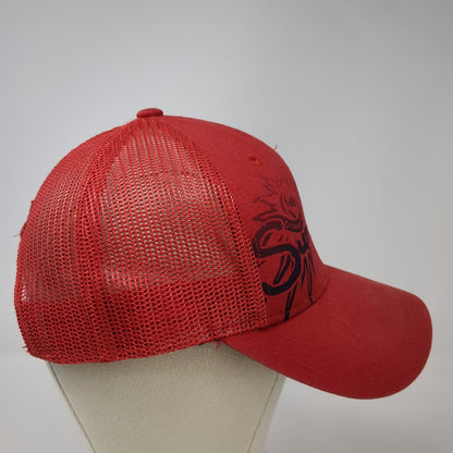 Adidas Trucker Hat Red One Size Mesh Snapback Rhinestone Sun Connecticut Hat