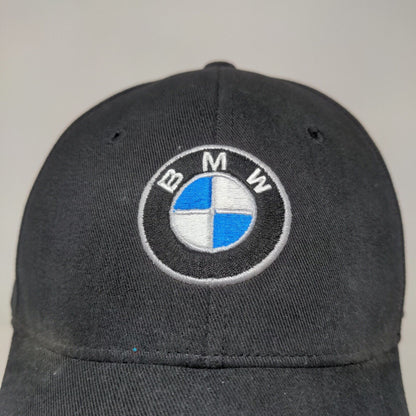 BMW Men's Slideback Hat Black Adjustable Embroidered Logo Car