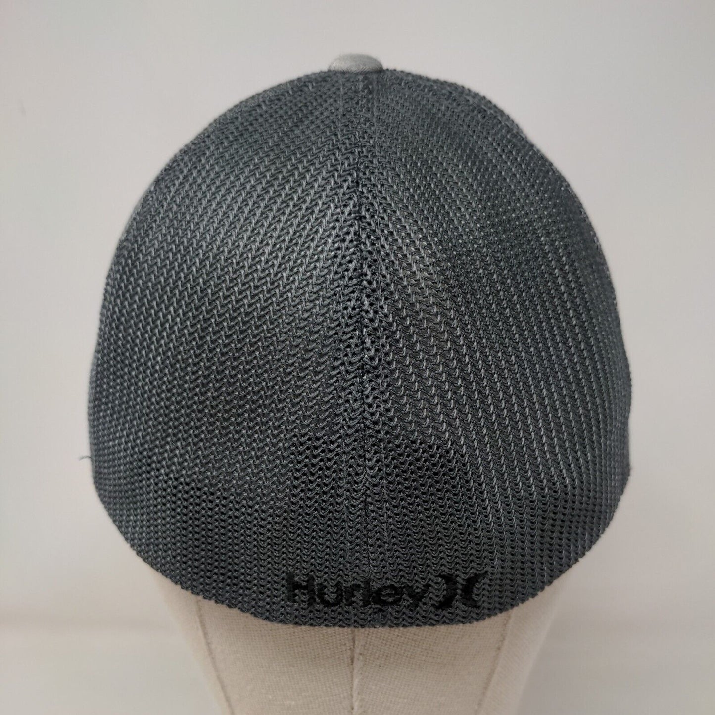 Hurley Fitted Trucker Hat Gray L/XL Embroidered Breathable Mesh Back Yupoong