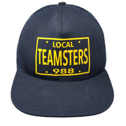 Unionwear Local Teamsters 988 Trucker Hat Blue One Size Snapback Made in USA