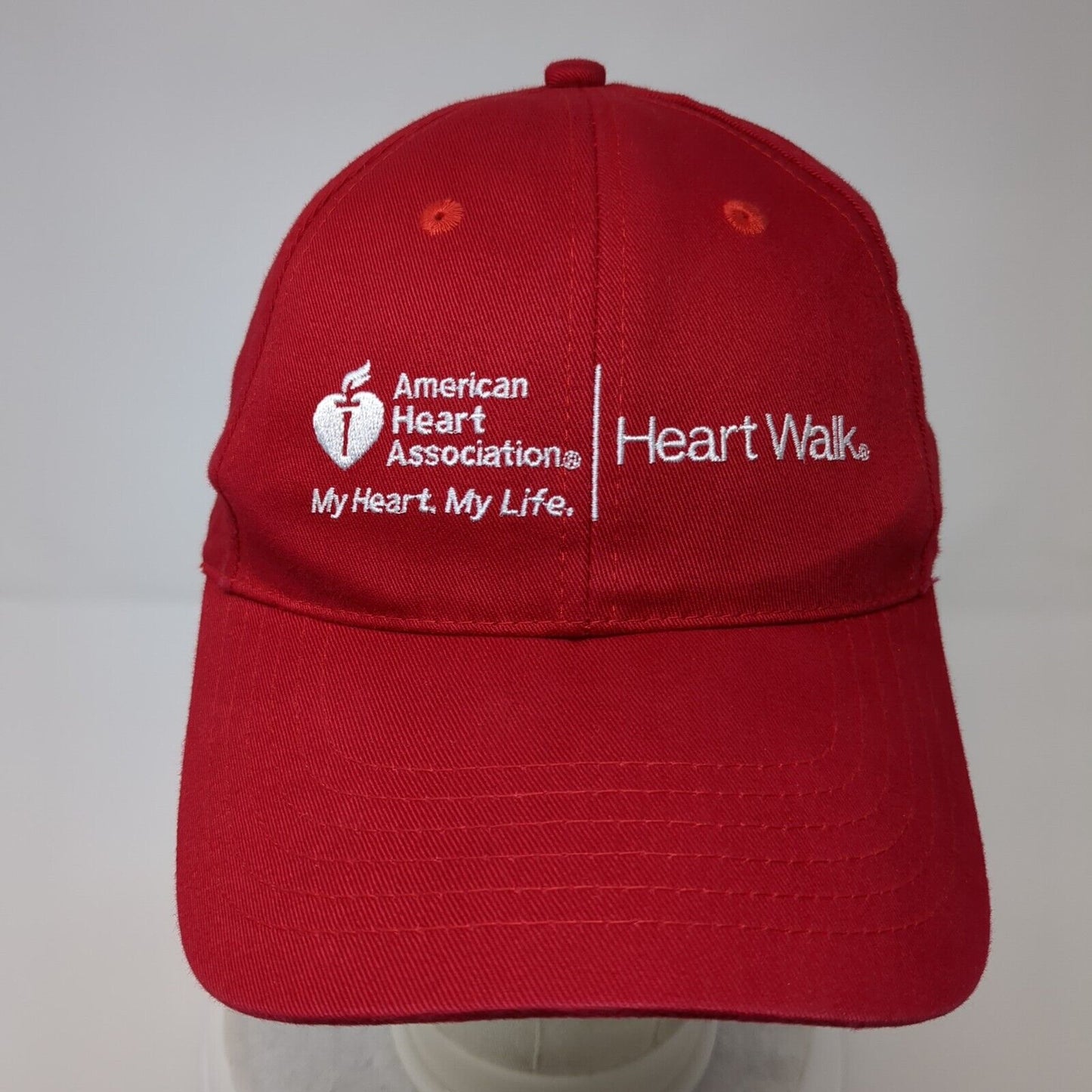 American Heart Association Slideback Hat Red OSFA Embroidered 6 Panel