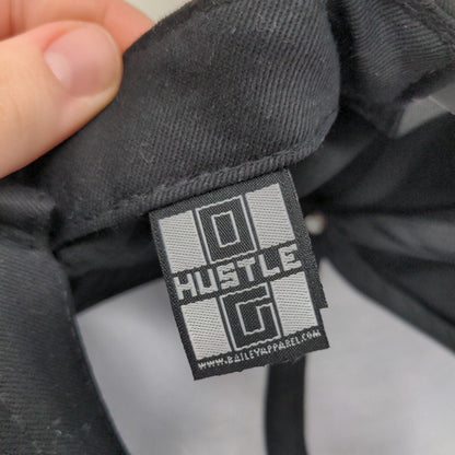 Hustle Men's Snapback Hat Black Size OS Embroidered Diamond Logo W/Sticker
