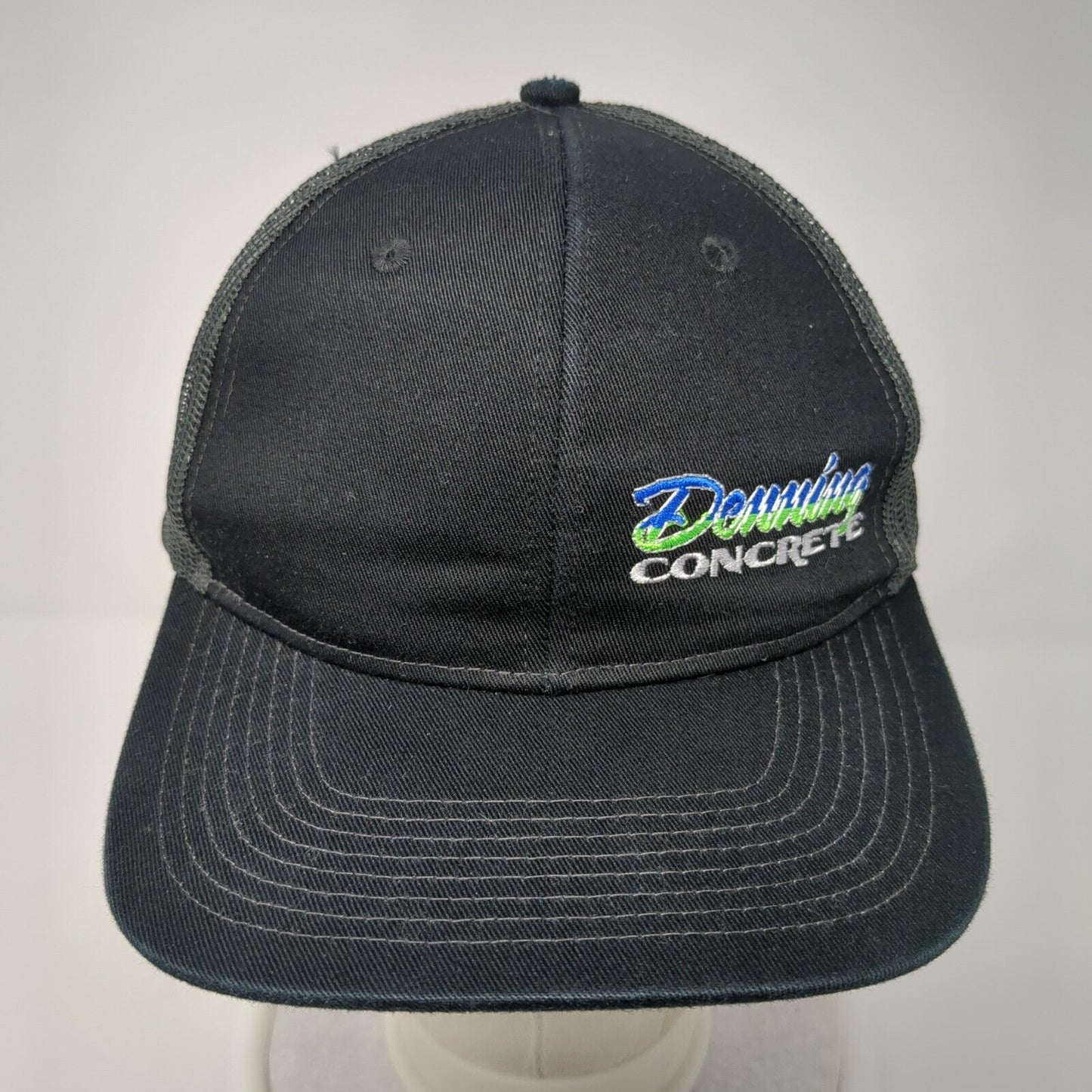 Denning Concrete Snapback Trucker Hat Black One Size Mesh Back 6 Panel