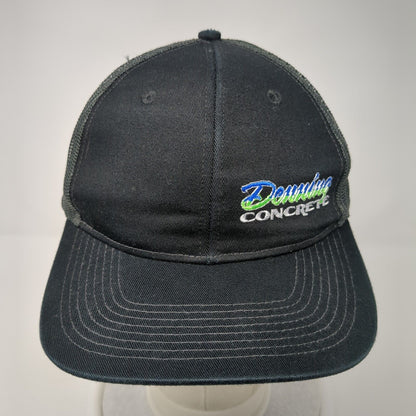 Denning Concrete Snapback Trucker Hat Black One Size Mesh Back 6 Panel