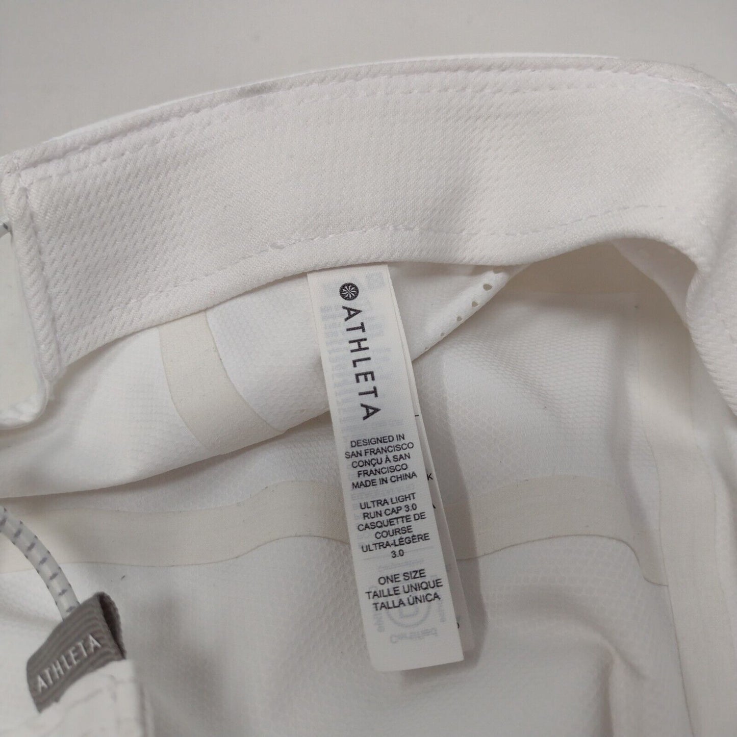Athleta 5 Panel Ultra Light Run Cap White One Size Adjustable Breathable Blank