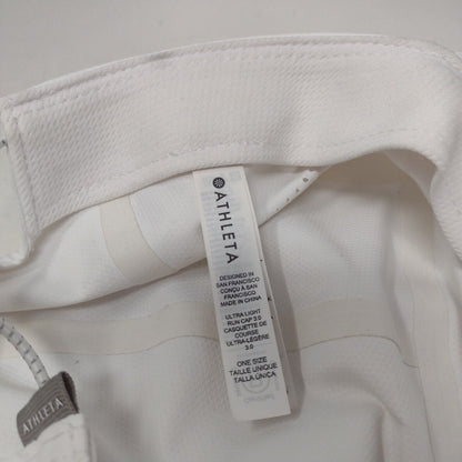 Athleta 5 Panel Ultra Light Run Cap White One Size Adjustable Breathable Blank