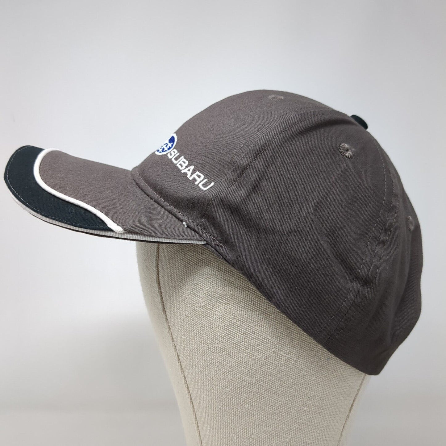 Subaru Strapback Hat Gray OSFA Adjustable Embroidered 6 Panel Nissun