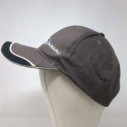 Subaru Strapback Hat Gray OSFA Adjustable Embroidered 6 Panel Nissun