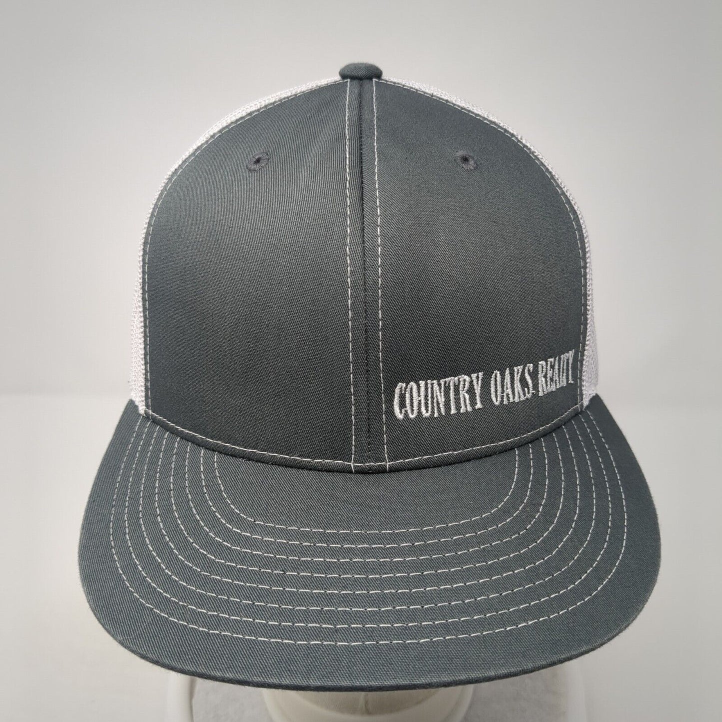 Country Oaks Realty Snapback Trucker Hat Gray One Size Mesh Back 6 Panel