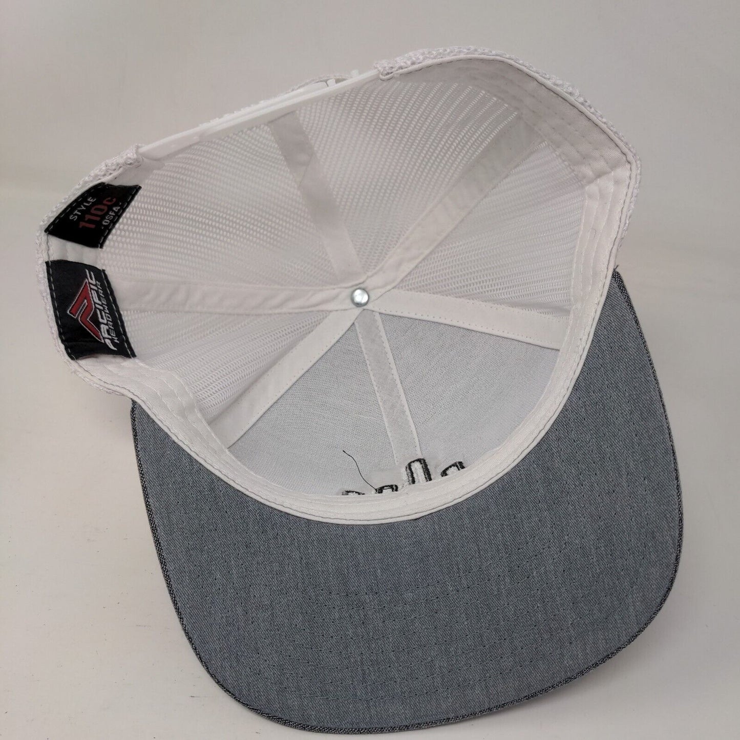 2020 Snapback Trucker Hat Gray OSFA Adjustable Mesh Back Pacific Headwear