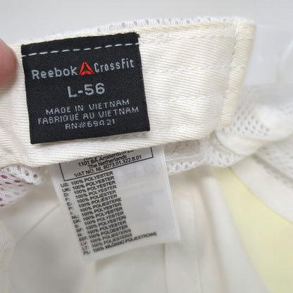 Reebok CrossFit Trucker Hat White L Mesh Snapback Neon Stripe Workout Gym Hat
