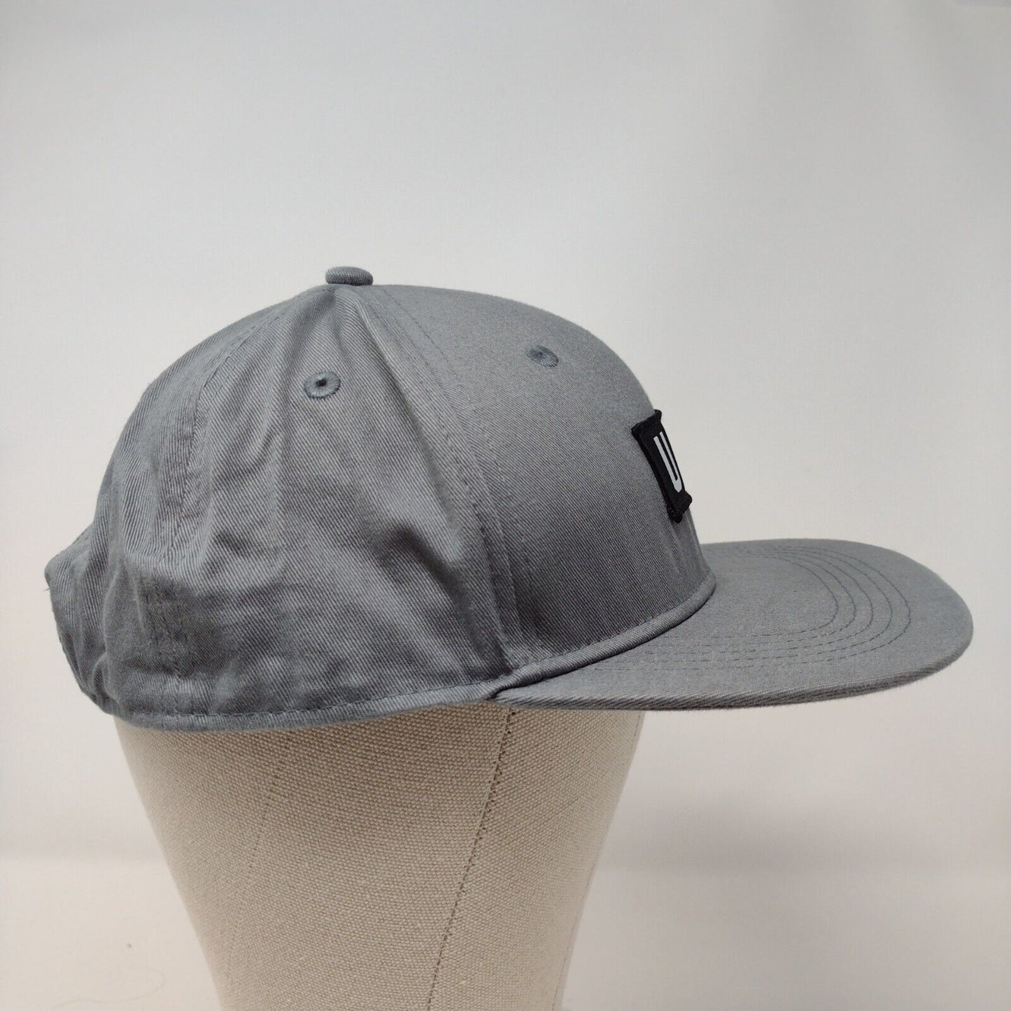 ULT Snapback Hat Gray OSFA Adjustable Solid 6 Panel Vent Holes