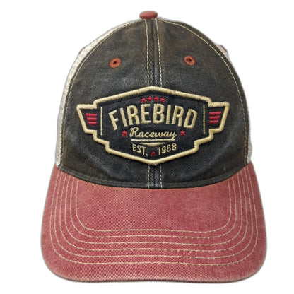 Legacy Trucker Hat Firebird Raceway Black Red Beige One Size Snapback Mesh