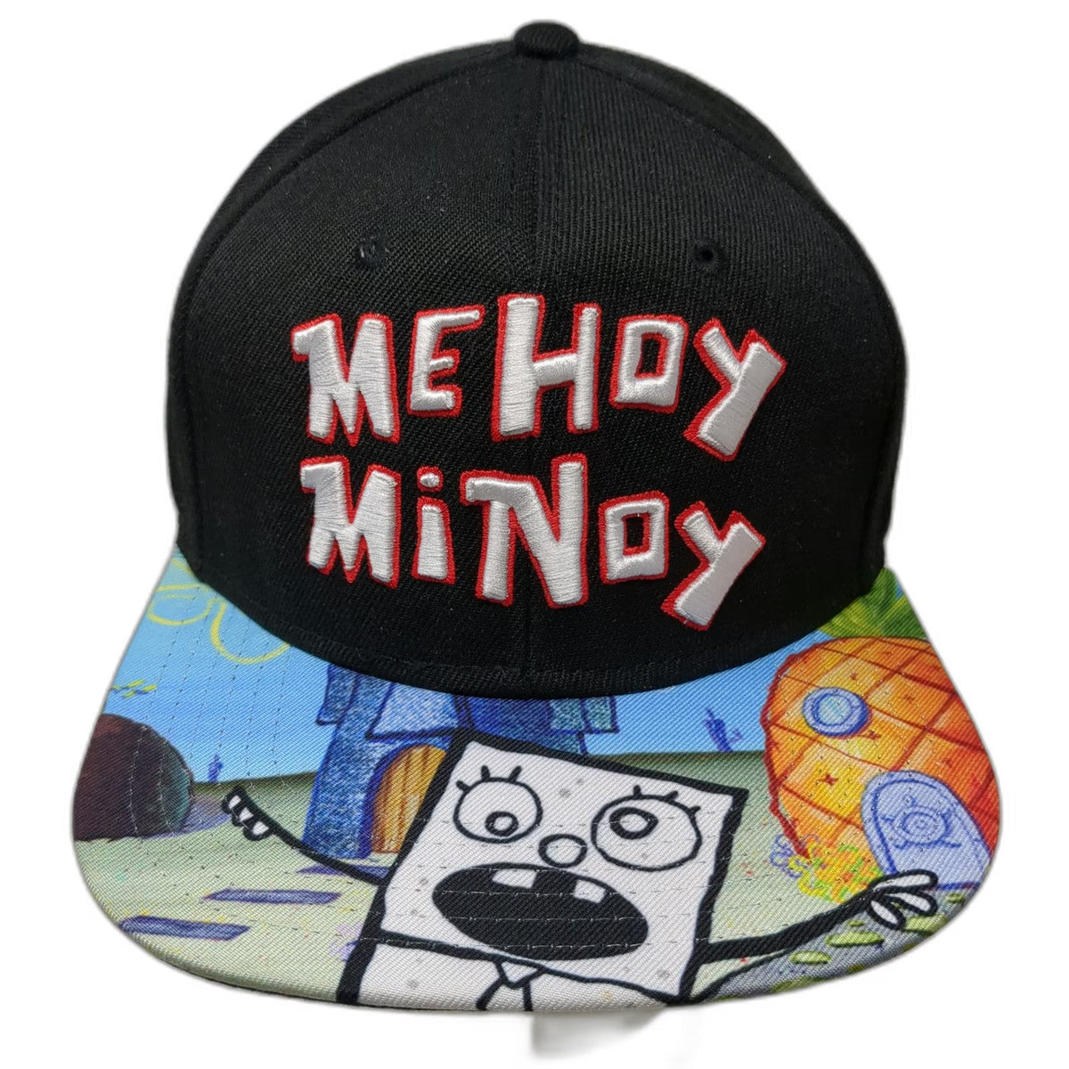 Bioworld Snapback Black One Size SpongeBob DoodleBob Me Hoy Minoy Graphic Hat