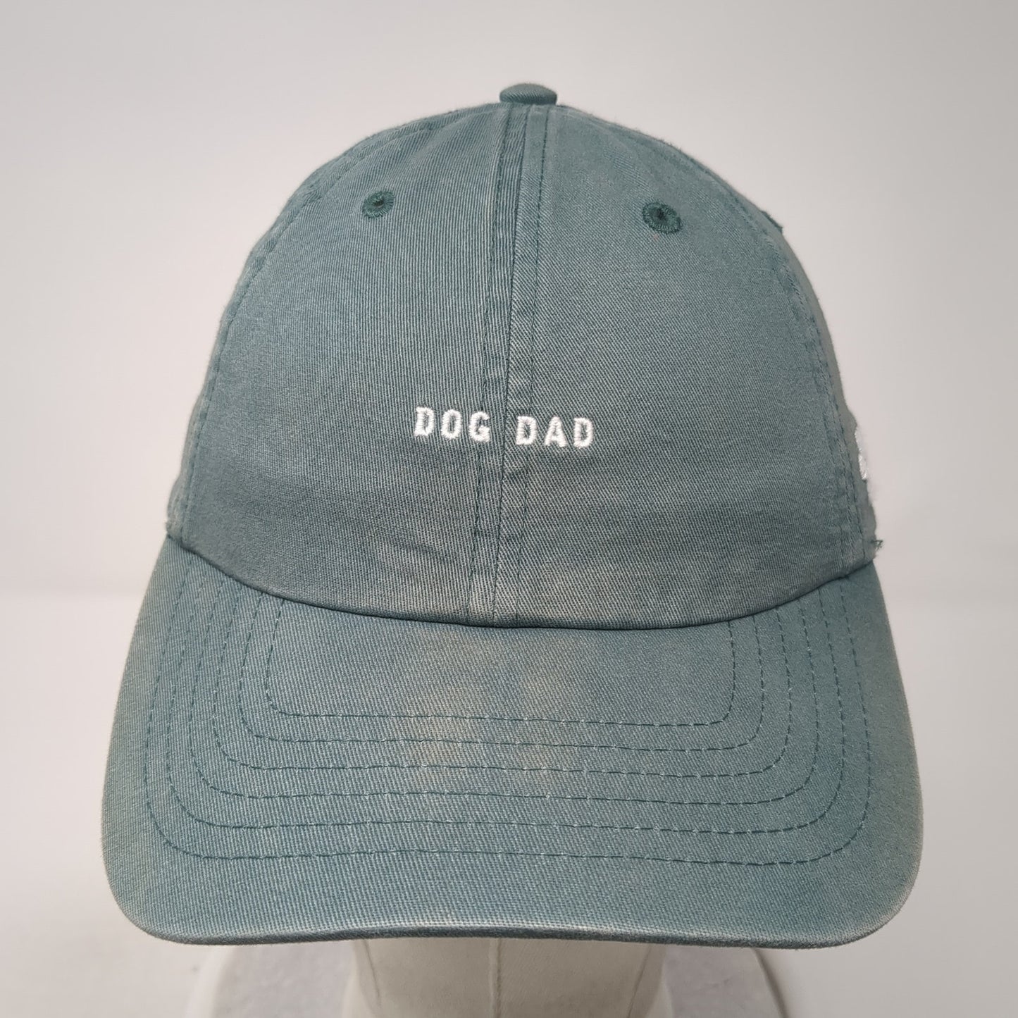 Dog Dad Slideback Baseball Cap Green One Size Adjustable Embroidered WMO