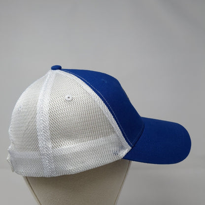 Atlassian Strapback Mesh Back Trucker Hat Blue One Size Quake City Caps