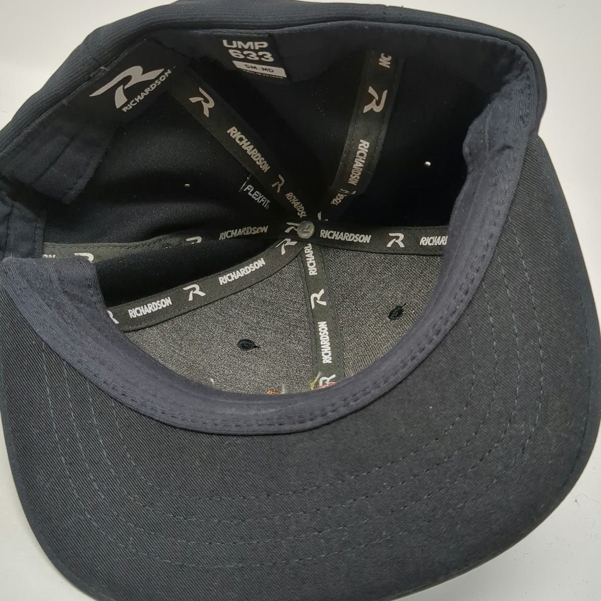 Richardson Baseball Cap Black M American Legion Umpire Flexfit Curved Brim Hat