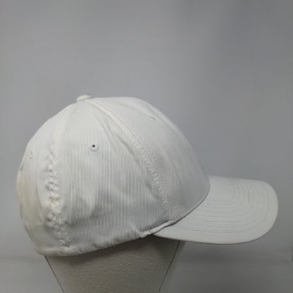 Oakley Fitted Hat Cream S/M Flexfit Embroidered Vented Holes 6 Panel Yupoong