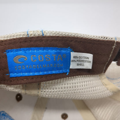 F3t Fly Fishing Trucker Hat Brown One Size Adjustable Mesh Back Costa Del Mar