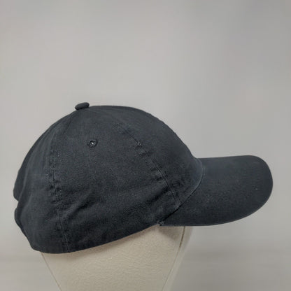 Unbranded Strapback Hat Black One Size Adjustable Blank Solid 6 Panel