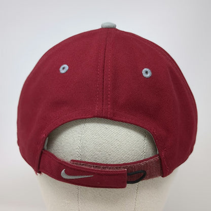Nike Baseball Cap Red One Size Embroidered Swoosh Logo Strapback Just Do It Hat