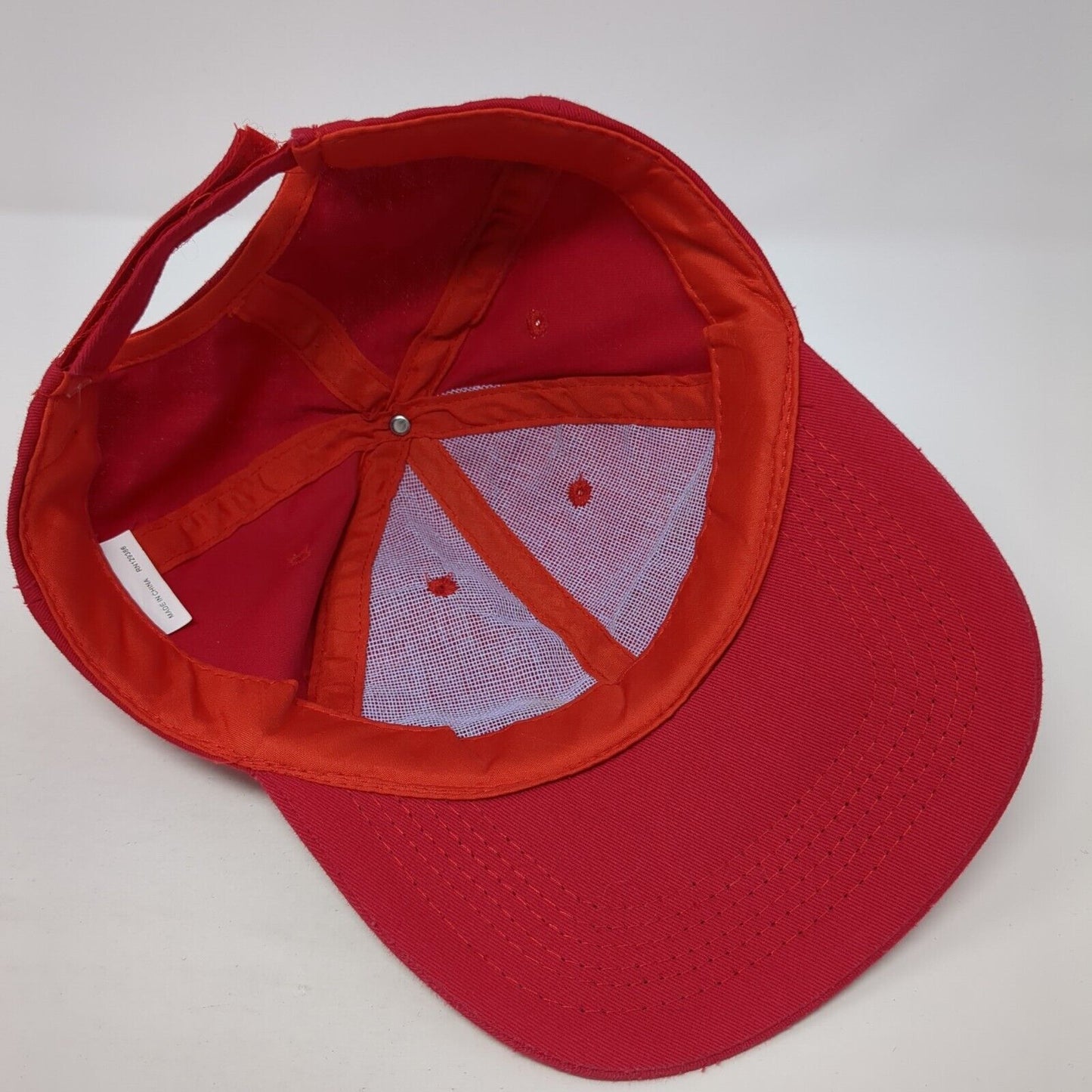 Unbranded Strapback Baseball Cap Red One Size Adjustable Vented Holes Blank