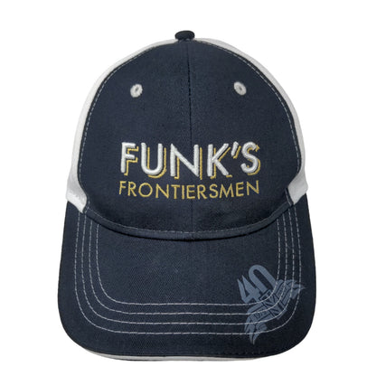 Funk's Frontiersman Men's Strapback Hat Blue White OSFA Embroidered Logo