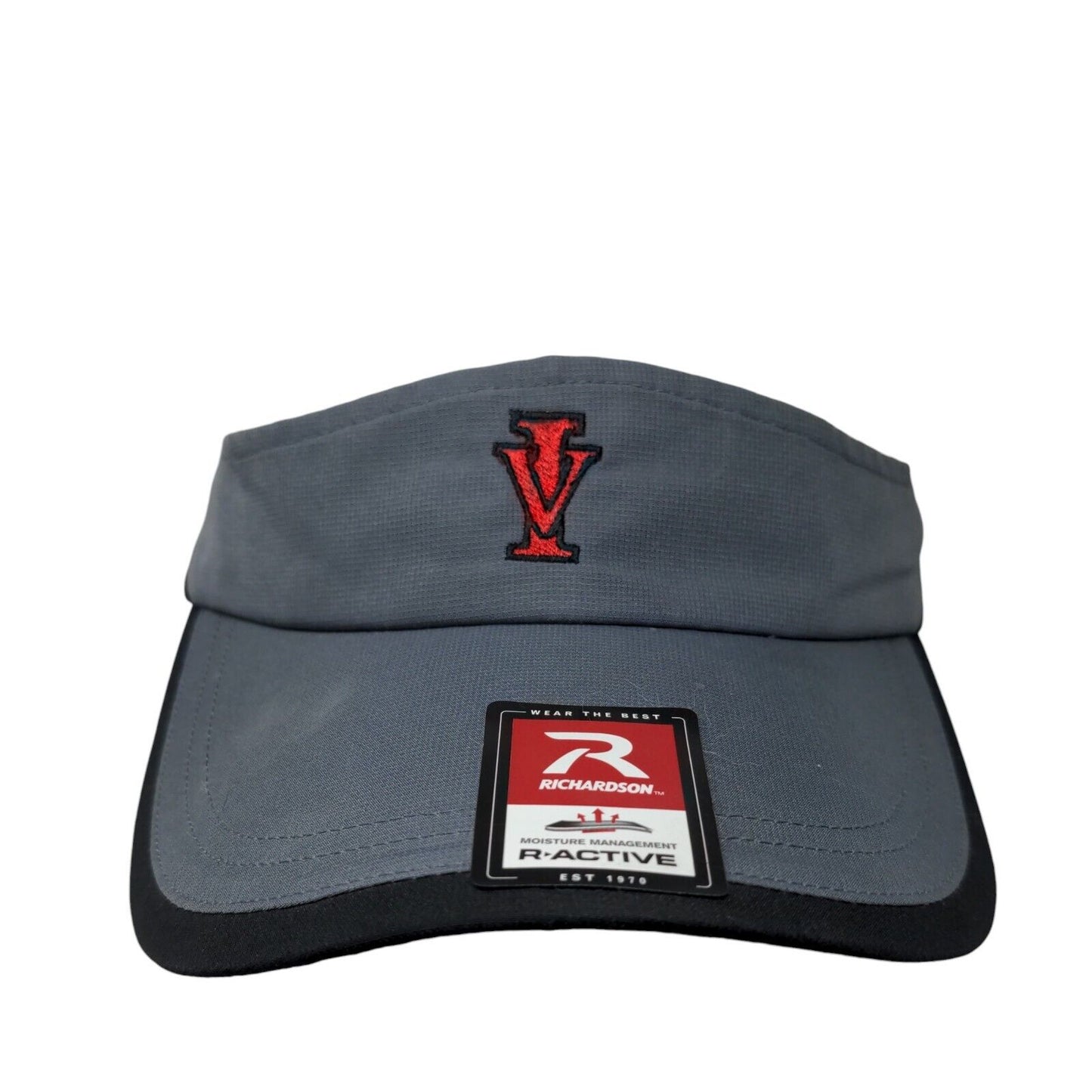 Richardson Reactive Men's Strapback Sun Visor Hat Gray Embroidered IV Logo