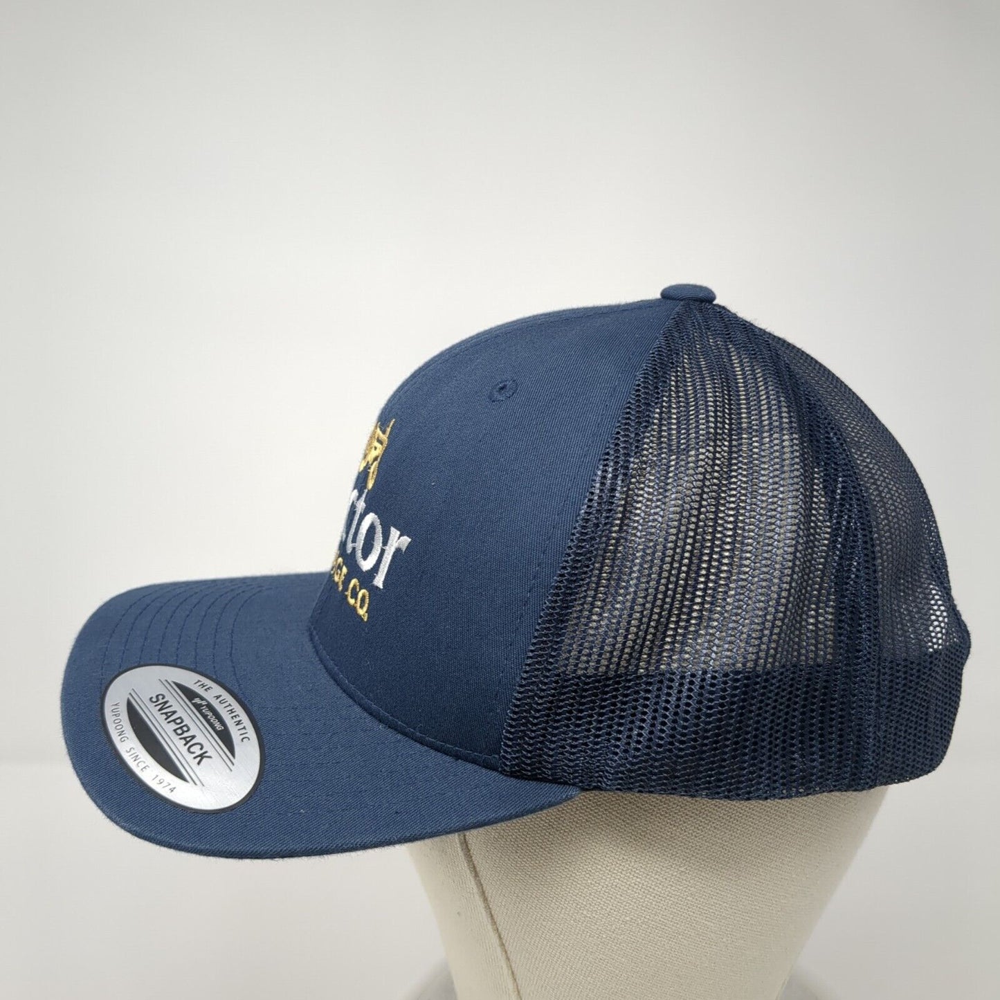 Tractor Beverage Co. Snapback Trucker Hat Blue OS Adjustable Mesh Back Yupoong