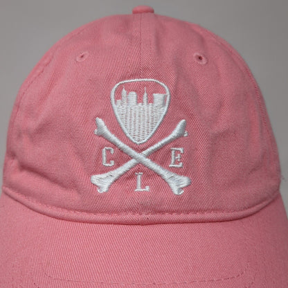 Cleveland Slideback Hat Pink One Size Adjustable Embroidered 6 Panel Cotton