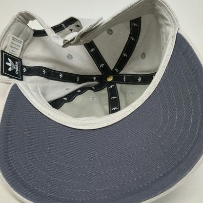 Adidas Baseball Cap Gray One Size Trefoil Logo Strapback Cotton Curved Brim Hat
