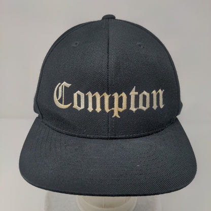 Compton SSUR+ Snapback Hat Black OS Adjustable Embroidered The Classics Yupoong