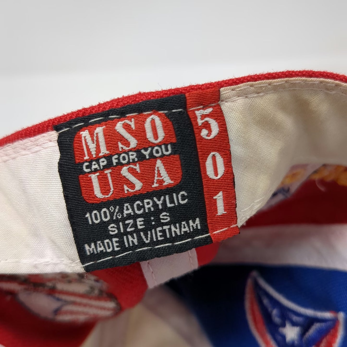MSO Puerto Rico Baseball Cap White Blue Red S Embroidered Coqui Rooster Hat