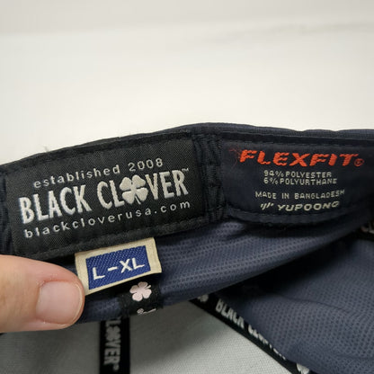 Black Clover Baseball Cap Gray XL Flexfit Live Lucky Whitetail Clover Hat