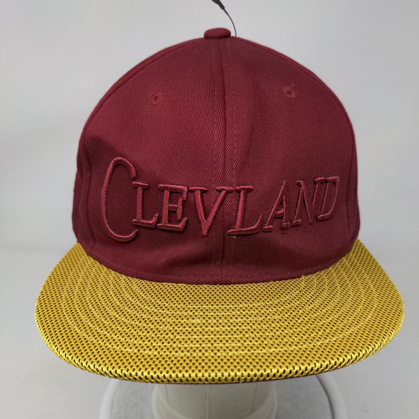 KB Ethos Snapback Hat Red Yellow Cleveland Embroidered Logo Adjustable